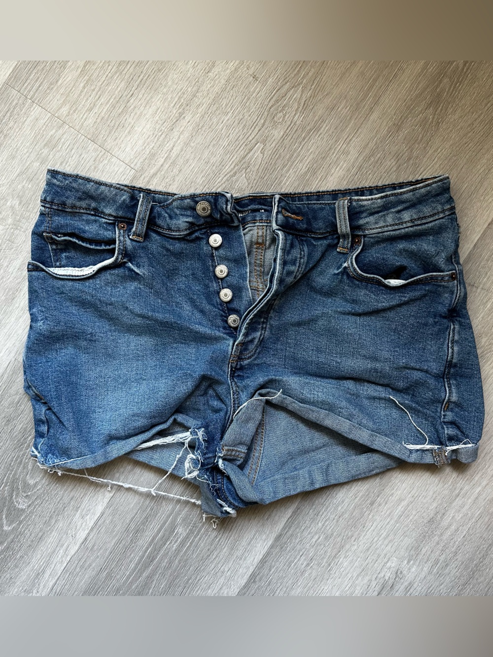 Old Navy Higher High-Rise Sky-Hi A-Line Denim Shorts with Button Fly
